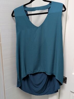 BCBG Hi-Lo Teal Tank with